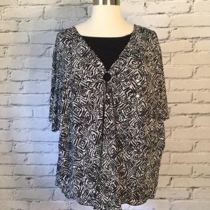 Black and white sequined blouse